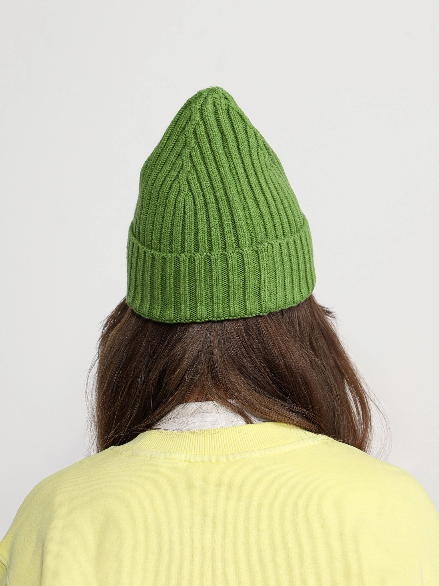 Шапка-бини из смесовой вискозы с отворотом на подкладе в ассортименте